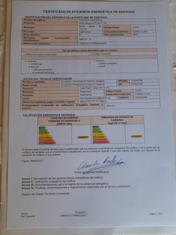 圣塔马尔塔·德·托尔美Alameda Del Tormes公寓 外观 照片